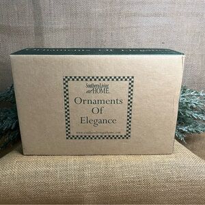 Southern Living At Home Brilliant Glass Ornaments Crackle Glass Set of 6 w/Box